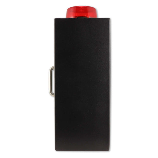 Naloxone Overdose Cabinet, Alarm and Strobe Light, Black, Metal with red strobe light on top.