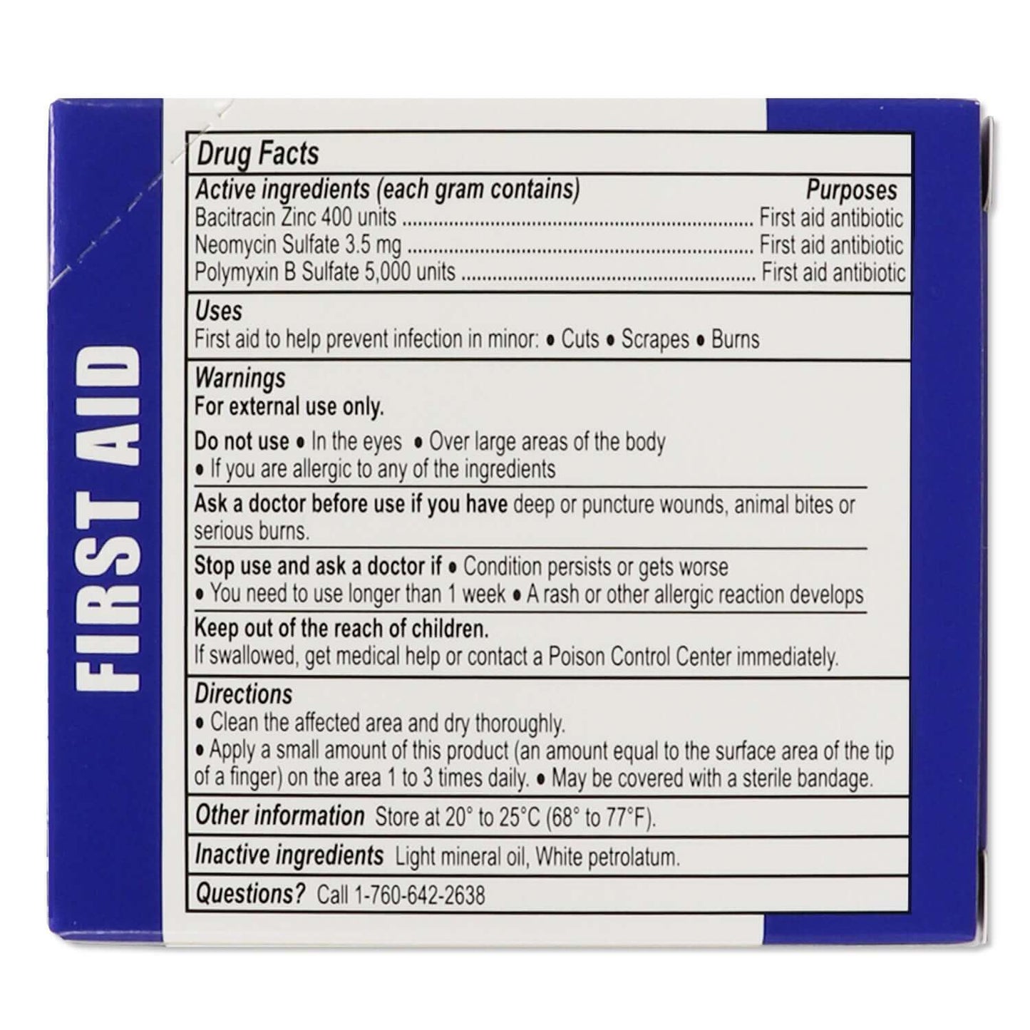 Triple Antibiotic Ointment, 0.5gm, 25 Packets Per Box drug facts and usage instructions.