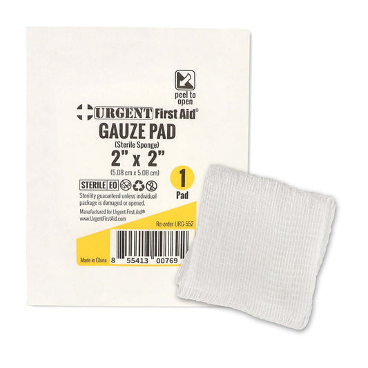 URG-552 Gauze Pad Sterile 1's, 2"x 2", 12 Ply Urgent First Aid®