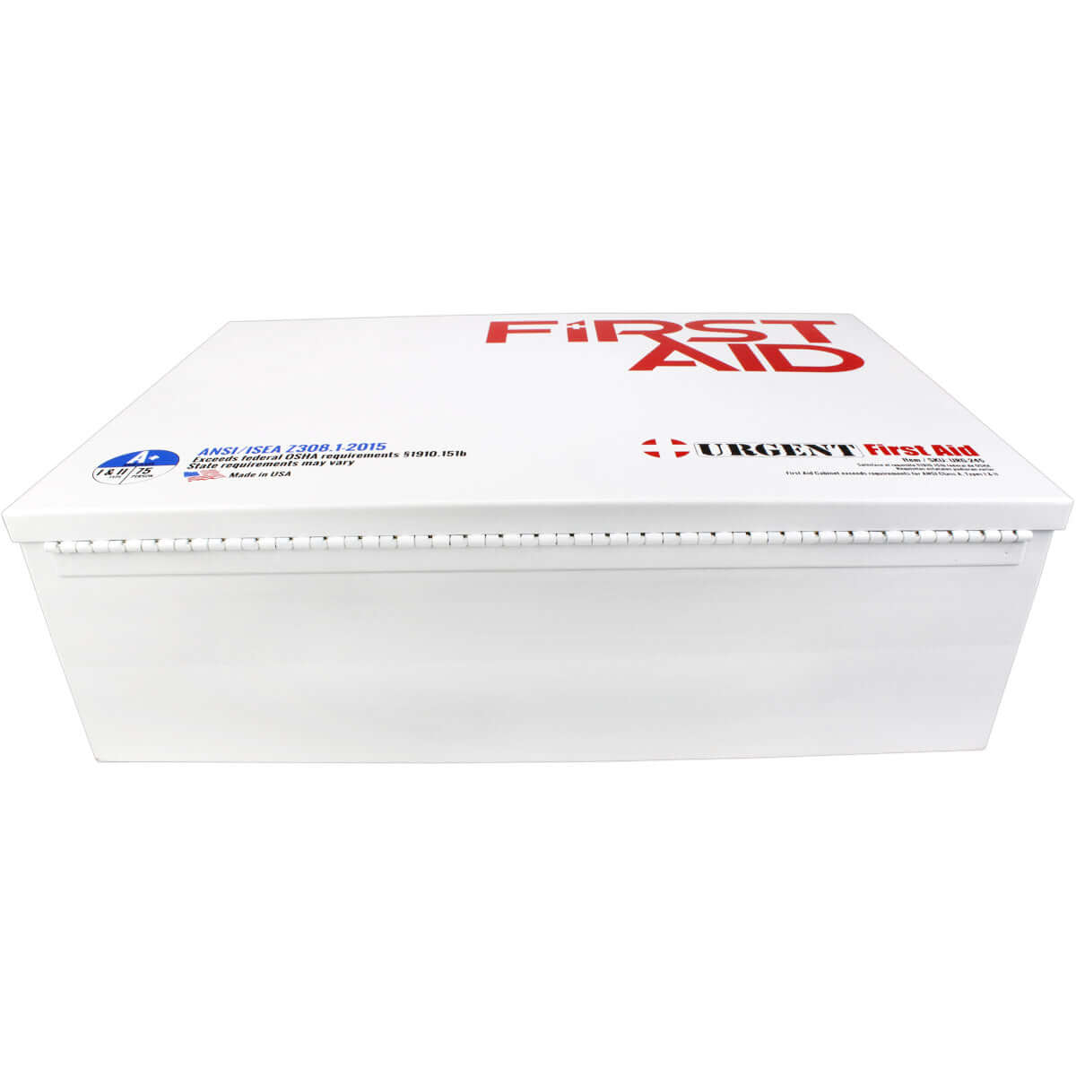 White metal 2 shelf first aid station heavy duty metal bottom for colleges, schools, business, retail stores, construction sites