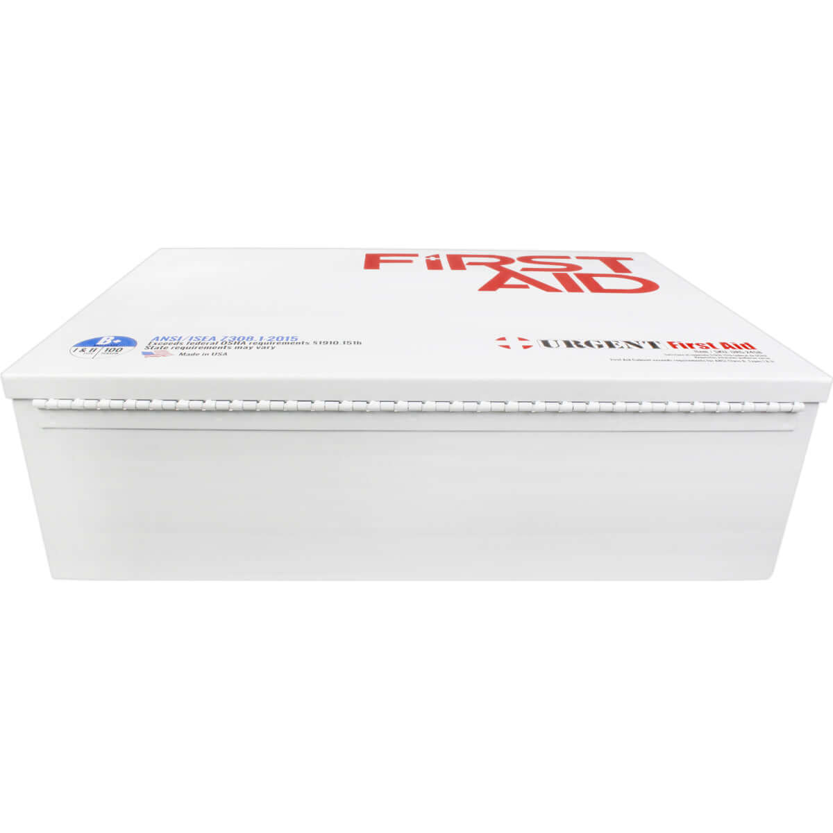 White metal 2 shelf first aid station heavy duty metal bottom for colleges, schools, business, retail stores, construction sites