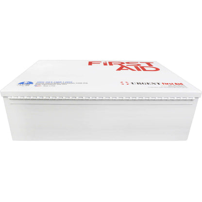 White metal 2 shelf first aid station heavy duty metal bottom for colleges, schools, business, retail stores, construction sites