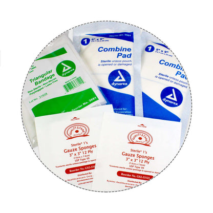 wraps and medication inside 3 Shelf Industrial ANSI A+ First Aid Station with Door Pockets Urgent First Aid®