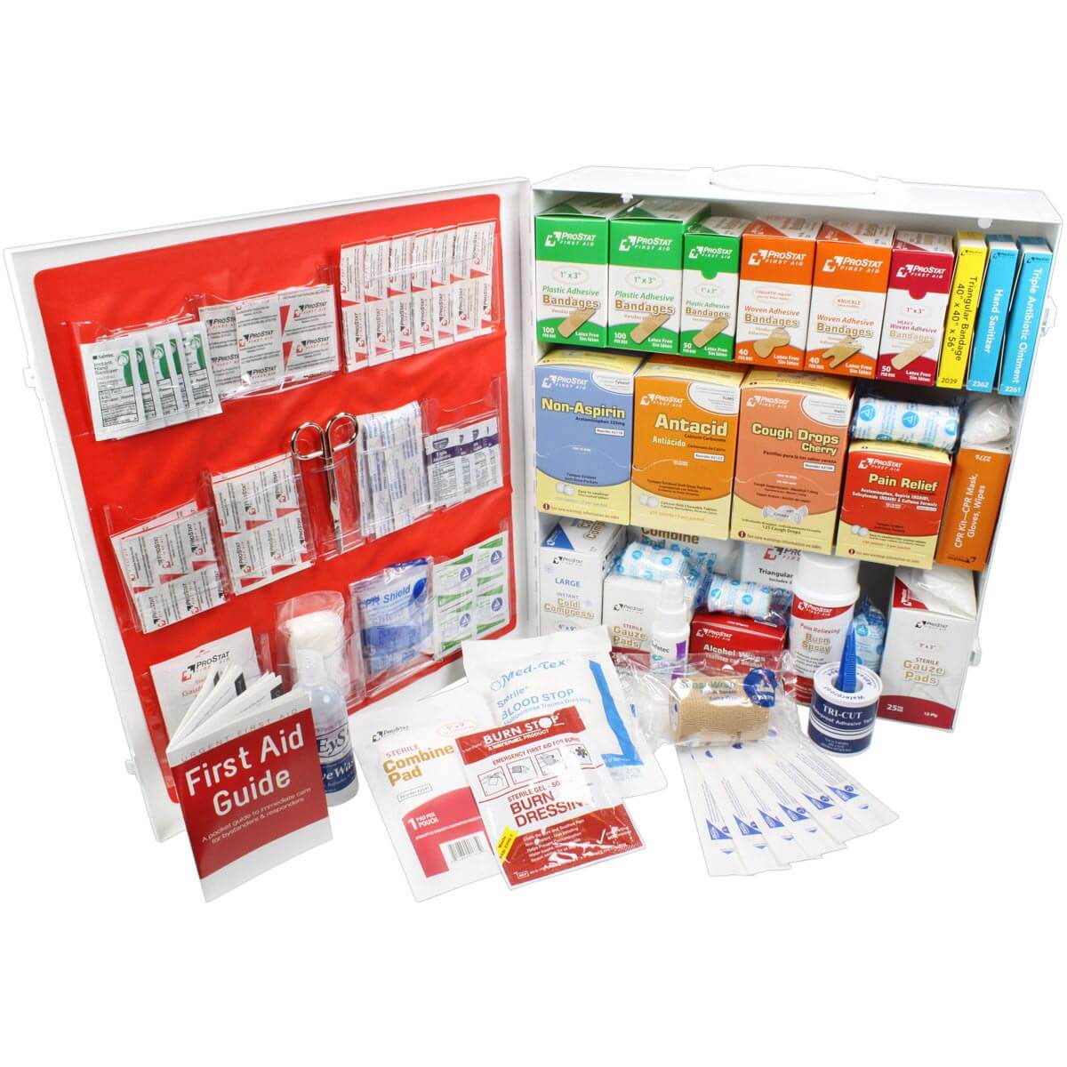 URG-247L 3 Shelf Industrial ANSI A+ First Aid Station with Door Pockets Urgent First Aid comprehensive full feature first aid supplies