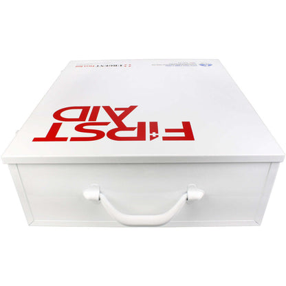 URG-247L 3 Shelf Industrial ANSI A+ First Aid Station with Door Pockets Urgent First Aid metal carrying handle