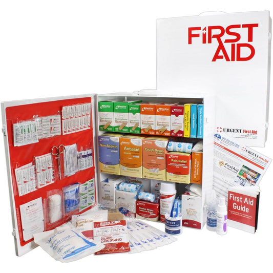 URG-247L 3 Shelf Industrial ANSI A+ First Aid Station with Door Pockets Urgent First Aid®