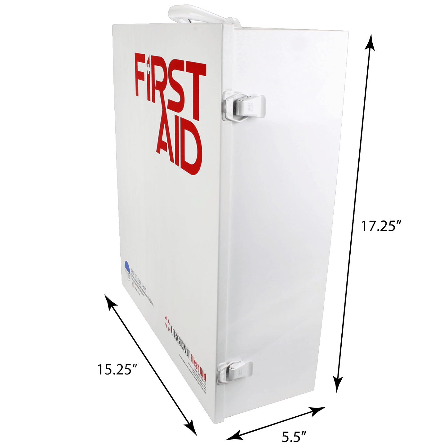 Measurements for ANSI B first aid box station metal case white with red first aid logo stainless steel 1st aid cabinet 3 shelf