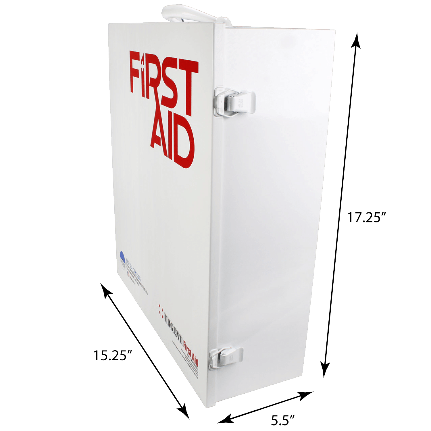 Measurements for ANSI B first aid box station metal case white with red first aid logo stainless steel 1st aid cabinet 3 shelf