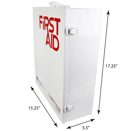 Measurements for ANSI B first aid box station metal case white with red first aid logo stainless steel 1st aid cabinet 3 shelf