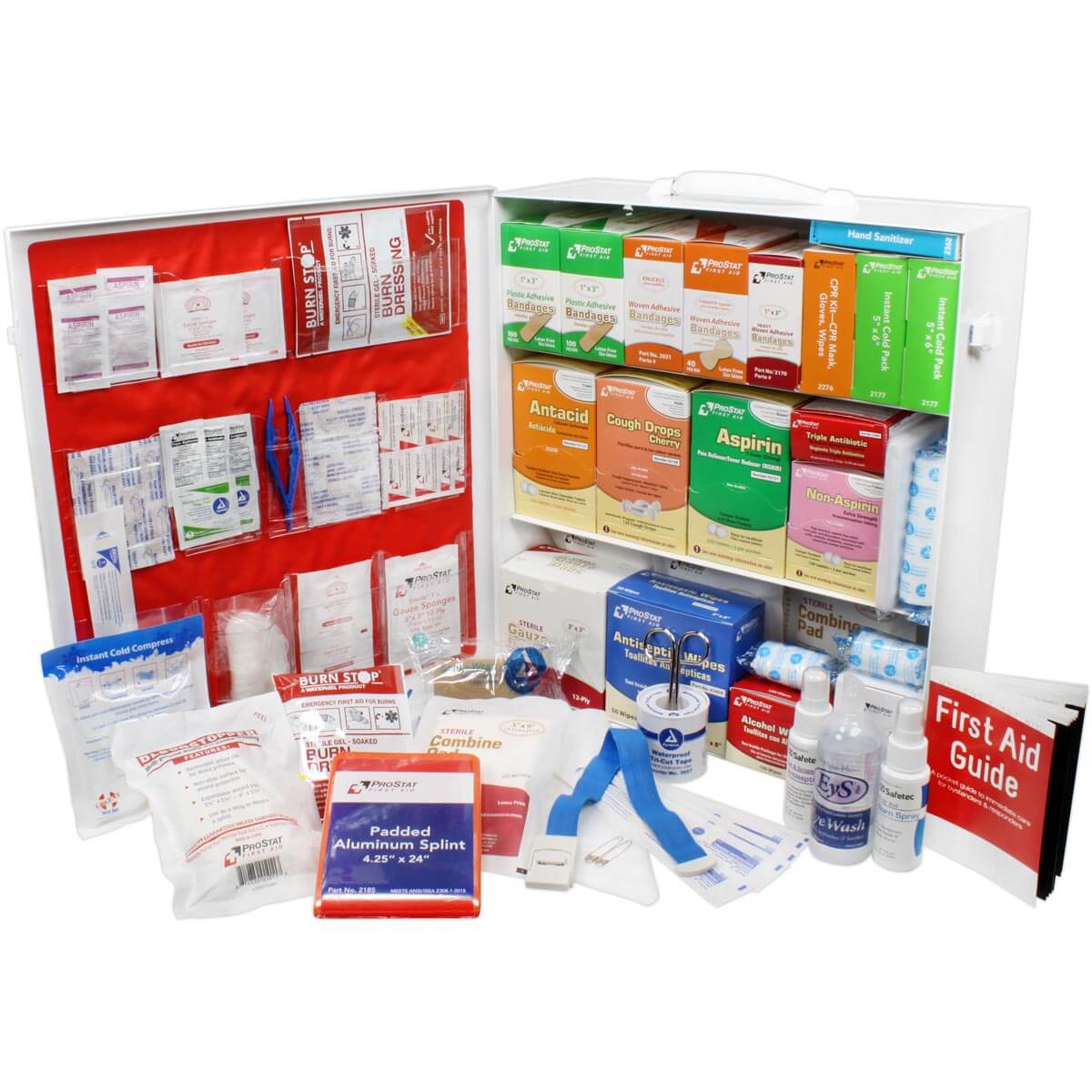 URG-247B 3 Shelf Industrial ANSI B+ First Aid Station with Door Pockets Urgent First Aid comprehensive full feature first aid supplies