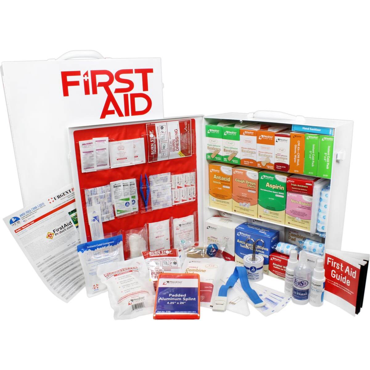 URG-247B 3 Shelf Industrial ANSI B+ First Aid Station with Door Pockets Urgent First Aid®