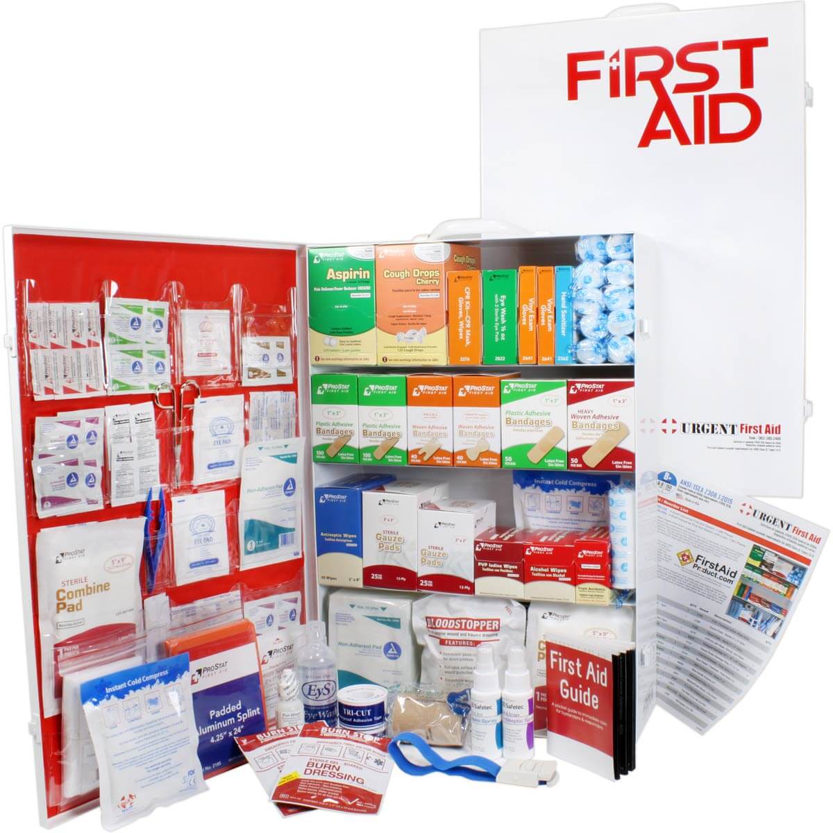 URG-248B 4 Shelf Industrial ANSI B+ First Aid Station with Door Pockets Urgent First Aid®