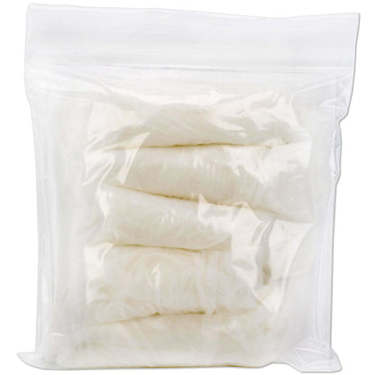 Large Disposable Gloves in a clear resealable bag, featuring 5 pairs for protection during examinations.
