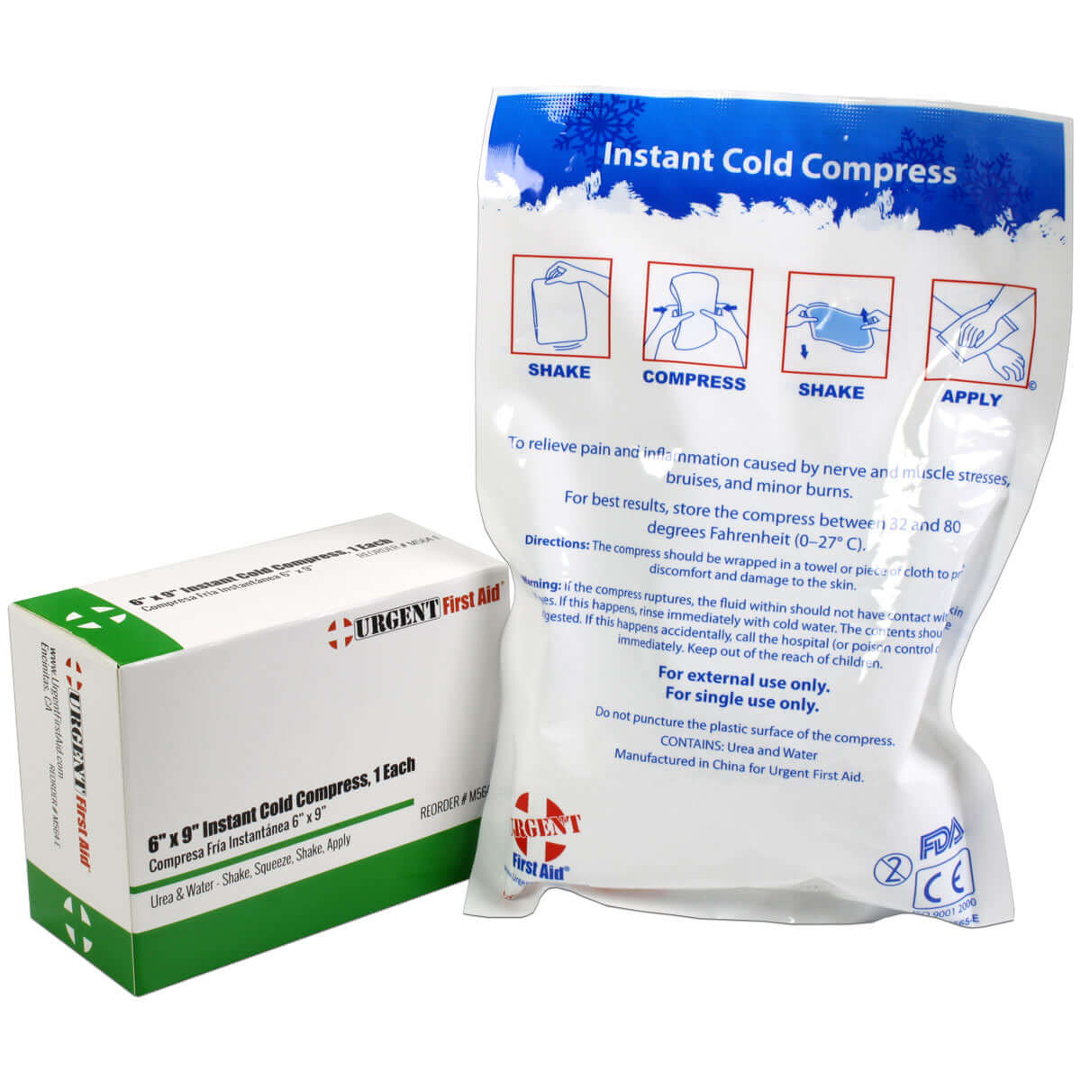 box and rapid instant athletic ice pack next to each other
