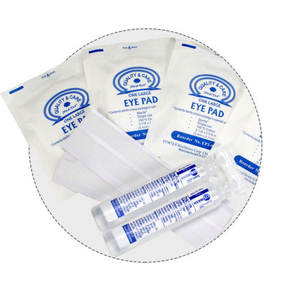 sanitation items inside 5 Shelf Industrial ANSI B+ First Aid Station with Door Pockets Urgent First Aid®