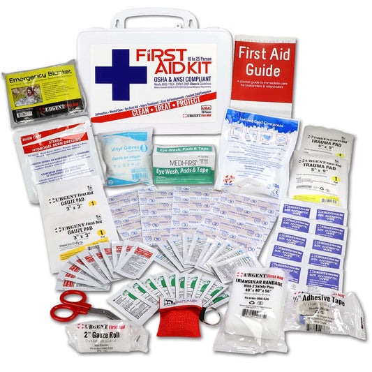 Bulk First Aid Kit, Plastic, 79 Pieces, ANSI A, 25 Person with essential emergency supplies.