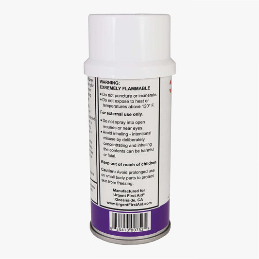 Cold healing spray for sprains and bruises back of can