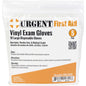 Large Disposable Gloves in a bag containing 10 exam gloves, non-latex and powder-free, from Urgent First Aid.