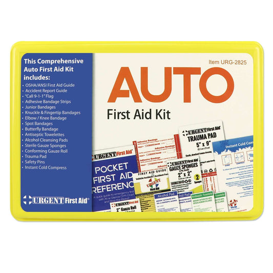 Auto First Aid Kit for Fundraisers with comprehensive medical supplies for roadside emergencies.