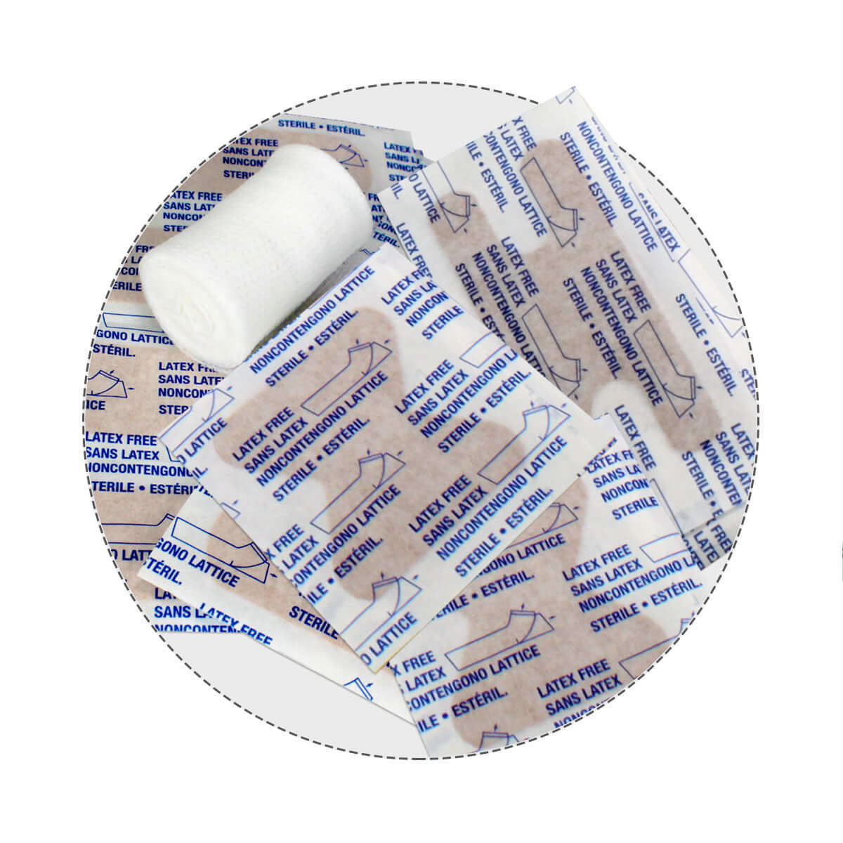 Swimming Pool and Lifeguard First Aid Kit - Metal components including latex-free bandages and gauze.