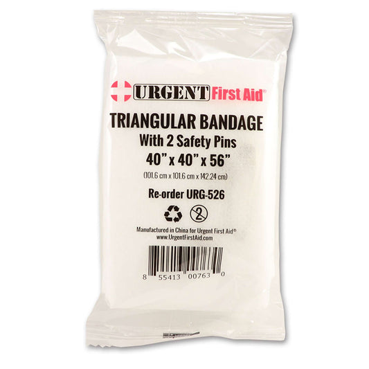 URG-526 Triangular Bandage with 2 Safety Pins, 40" x 40" x 56" Urgent First Aid®