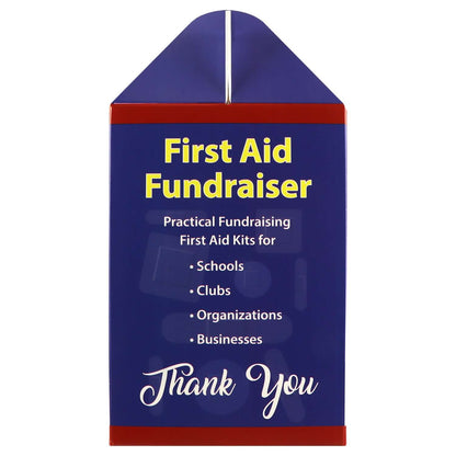 side of box Fundraiser Mixed First Aid Kit Package with Tote Urgent First Aid®