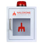Naloxone Overdose Cabinet with alarm and clear window for visibility, designed for easy access in emergencies.