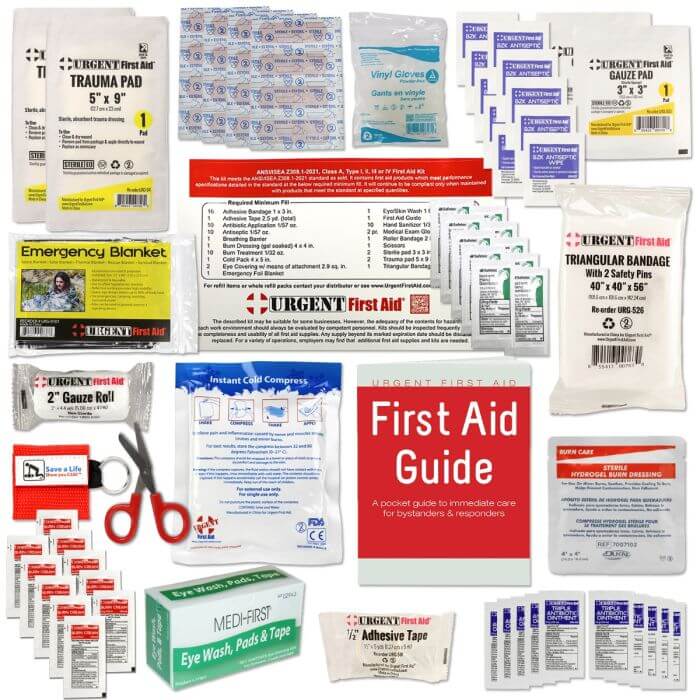 Bulk First Aid Kit Refill, 78 Pieces, ANSI A, 25 Person first aid supplies for workplace injuries.