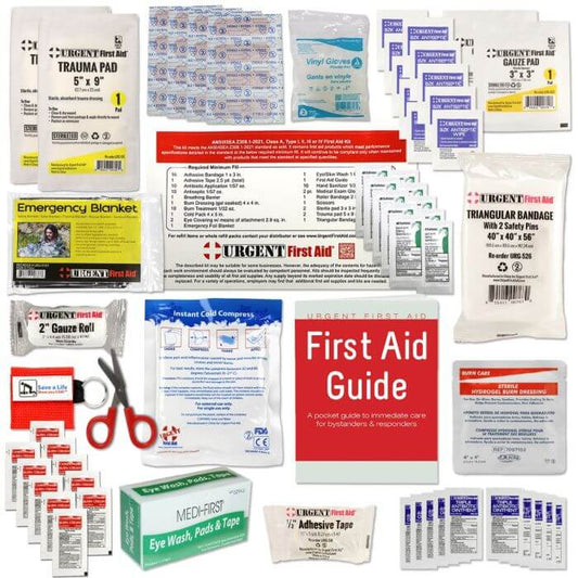 Bulk First Aid Kit Refill, 78 Pieces, ANSI A, 25 Person first aid supplies for workplace injuries.