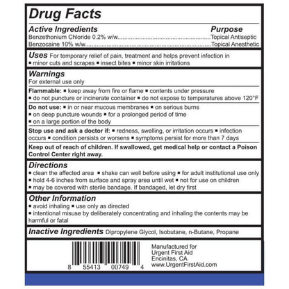 Antiseptic Spray, 3 oz. Aerosol  antiseptic spray drug facts