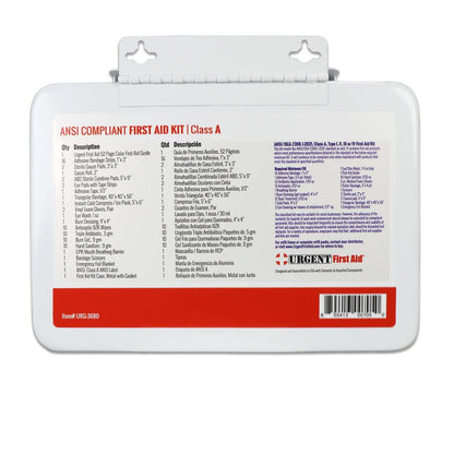 Bulk First Aid Kit, Metal, 79 Pieces, ANSI A, 25 Person - ANSI compliant first aid kit in sturdy case.