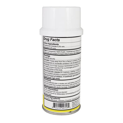 back of instant bandaid spray can