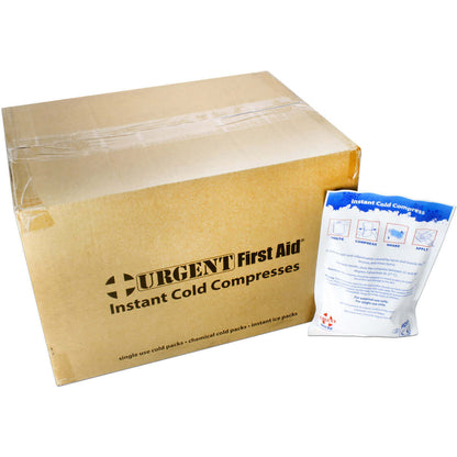 Instant Cold Compress, 6" x 9", Case of 50 in packaging for first aid relief.