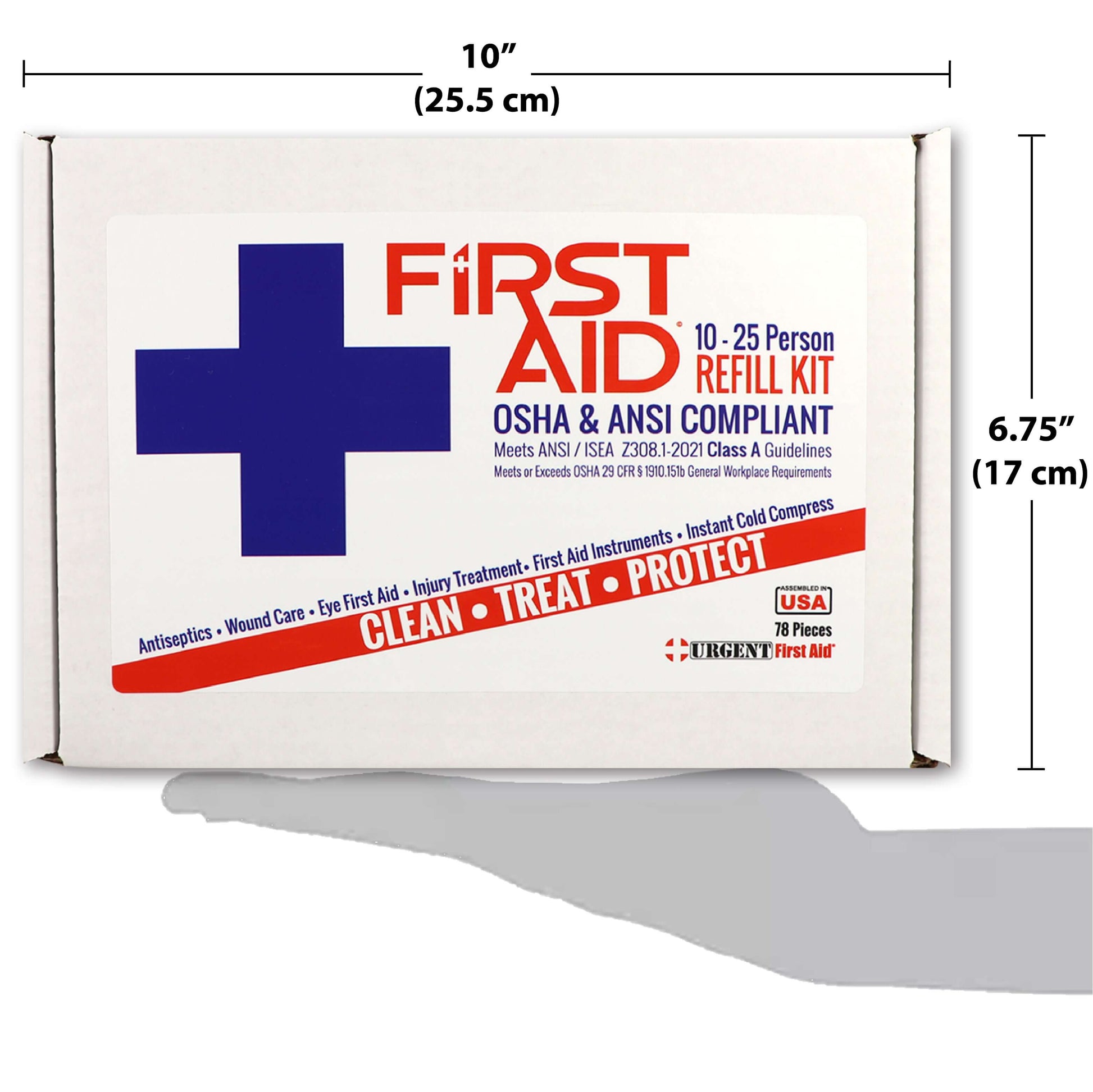 Bulk First Aid Kit Refill, 78 Pieces, ANSI A, 25 Person - Urgent First Aid Refill Kit with OSHA Compliance.