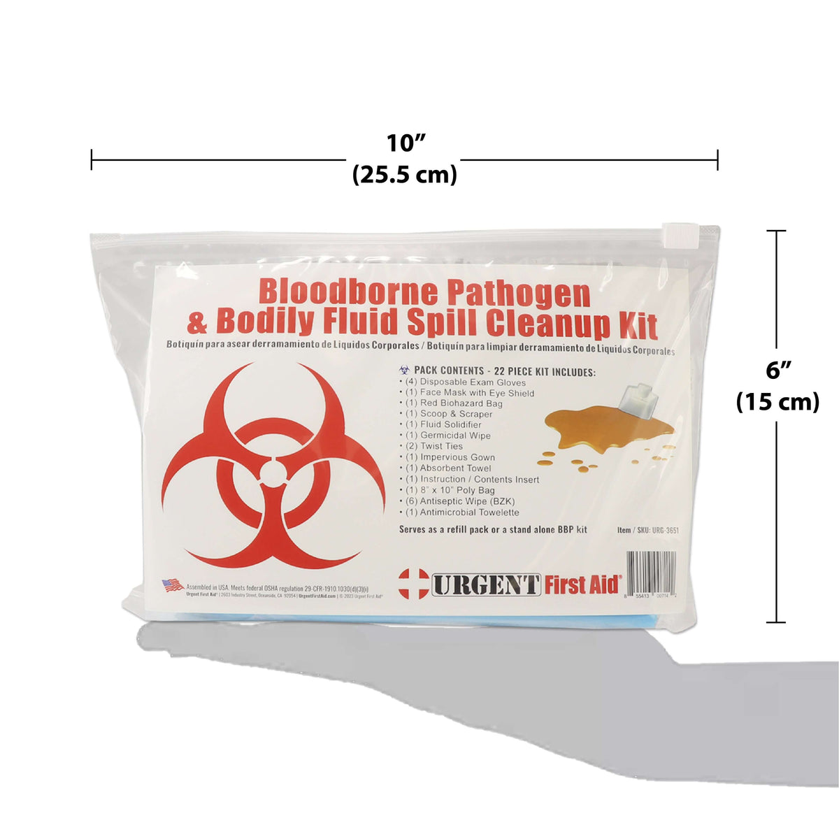 Bodily Fluid Clean Up Pack 22 Piece – Urgent First Aid®