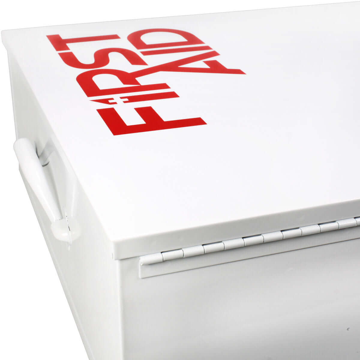 back heavy duty hinge of wall mountable first aid cabinet station with 5 shelves - 5 shelf first aid ANSI B station