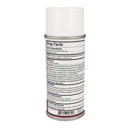 instant blood clotting spray back of can