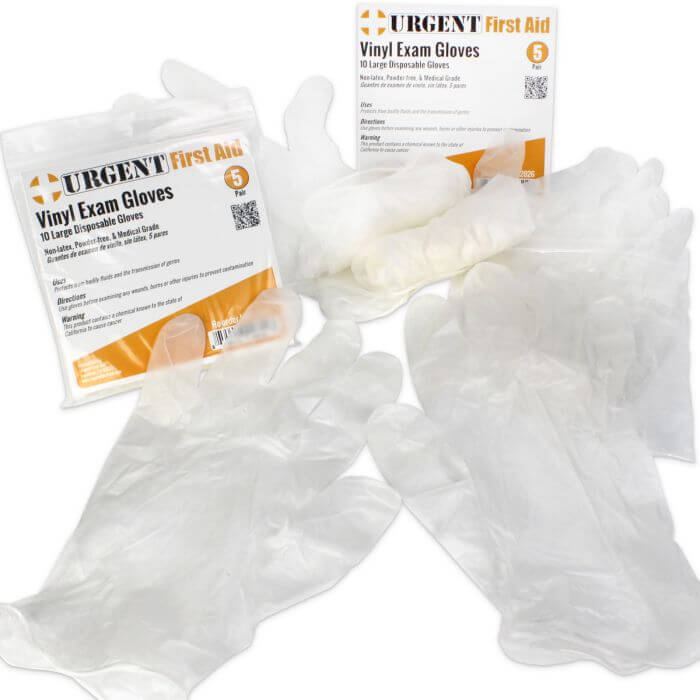 URG-2026 Large Disposable Gloves, 5 Pair Per Bag Urgent First Aid®