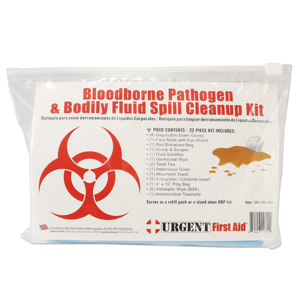 Bodily Fluid Clean Up Pack 22 Piece – Urgent First Aid®