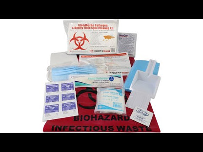 video of URG-3651 22 Piece Bodily Fluid Clean Up Pack / Bloodborne Pathogen Spill Kit Urgent First Aid®