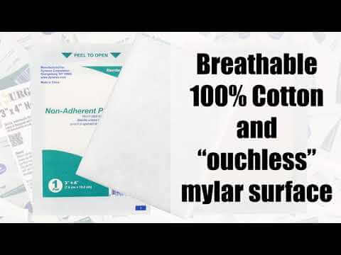 video of URG-2429 3"x4" Non-Adherent Pad, 50 Per Bag Urgent First Aid®