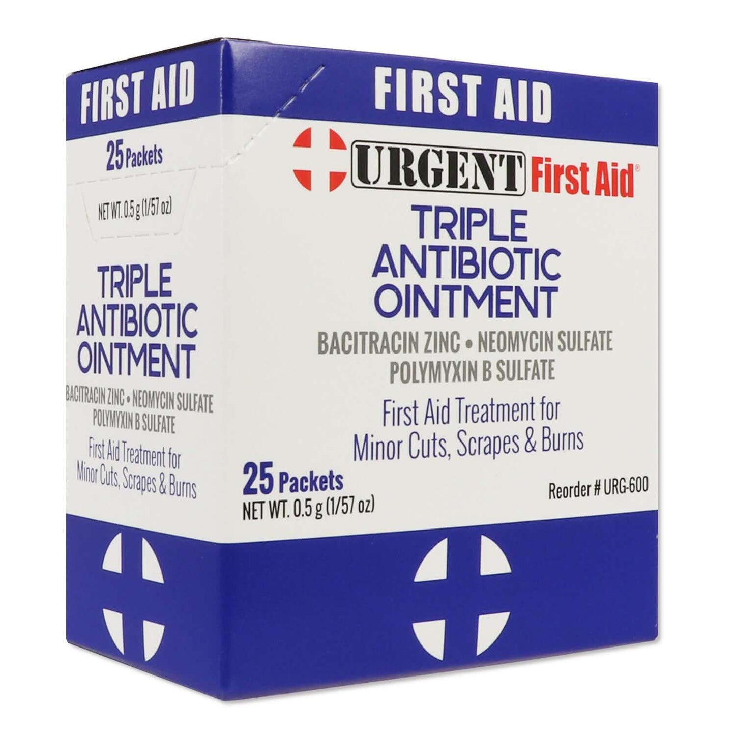 Triple Antibiotic Ointment, 0.5gm, 25 Packets Per Box - First Aid for Minor Cuts and Burns.
