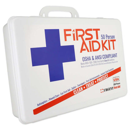 Bulk First Aid Kit, Plastic, 209 Pieces, ANSI B, 50 Person in durable case for urgent care needs.