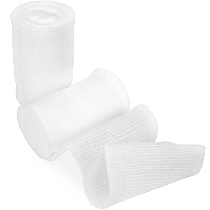 2" roll of affordable gauze individually wrapped on white background